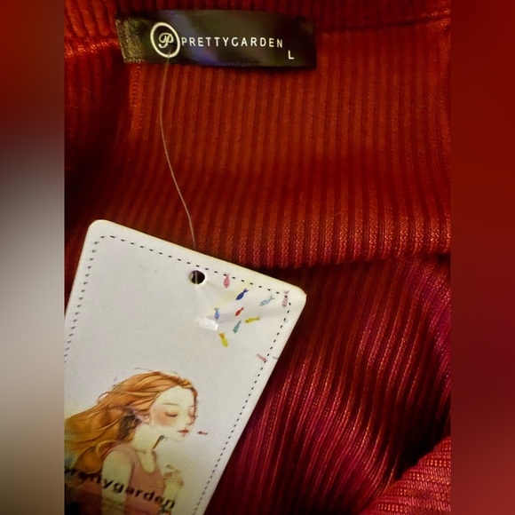 PrettyGarden Red Ribbed Top - Picture 3 of 3